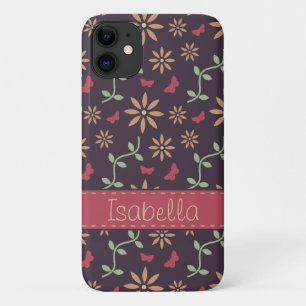 Case-Mate iPhone Case Modèle floral vectoriel vintage avec nom