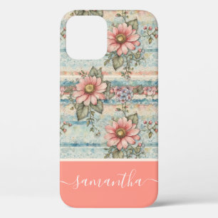 Case-Mate iPhone Case Modèle Floral Vintage Classé Peach Nom personnalis