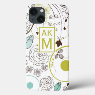 Etui iPhone 13 Modèle floral Whimsy Monogram iPad Mini Case
