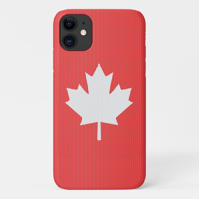 Coques Case-Mate iPhone Modèle Knit Maple Leaf Tricot Motif (Dos)
