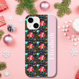 Coque Pour iPhone 14 Modèle moderne de poinsettia de Noël