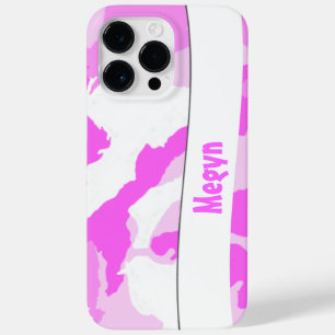 Coque Pour Pour iPhone 14 Pro Max Modèle Motif de camouflage blanc rose