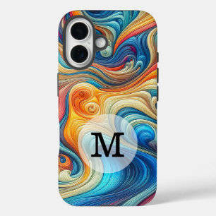 Coques iPhone 16 Modèle personnalisé impression ondulée élégante