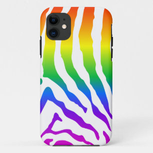 Coque iPhone 11 Modèle Rainbow Zebra