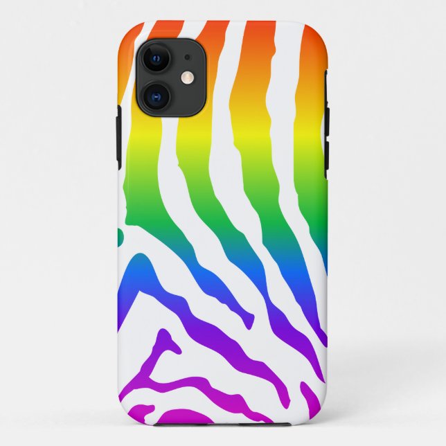 Coques Case-Mate iPhone Modèle Rainbow Zebra (Dos)