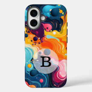 Coques iPhone 16 Modèle vibrant personnalisé à motif ondulé