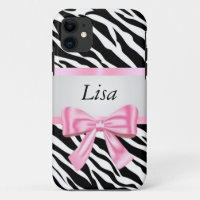 Modèle Zèbre personnalisé Bow rose