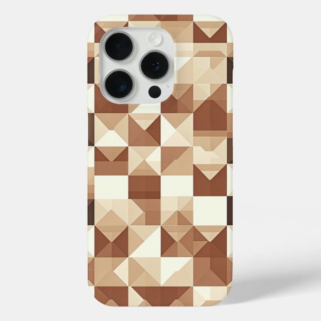 Coques Case-Mate iPhone Modern 3D Geometric Pyramid Phone Case  Earth Tone (Verso)