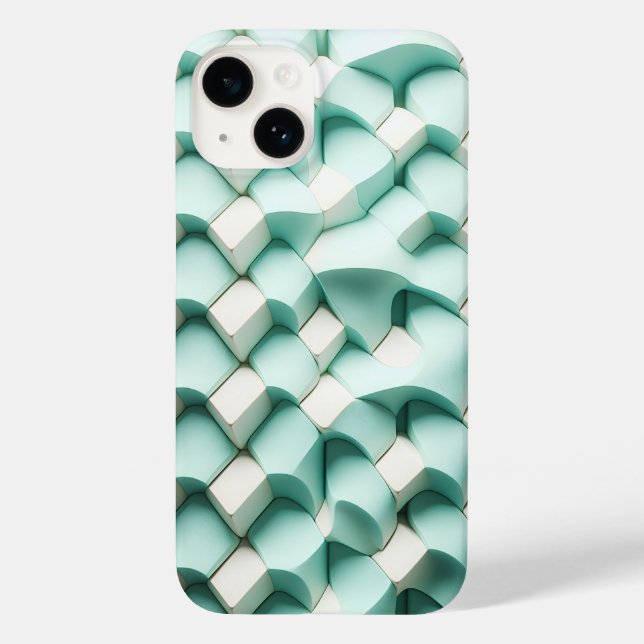 Coques Case-Mate iPhone Modern 3D Teal and White Geometric Phone Case  (Verso)