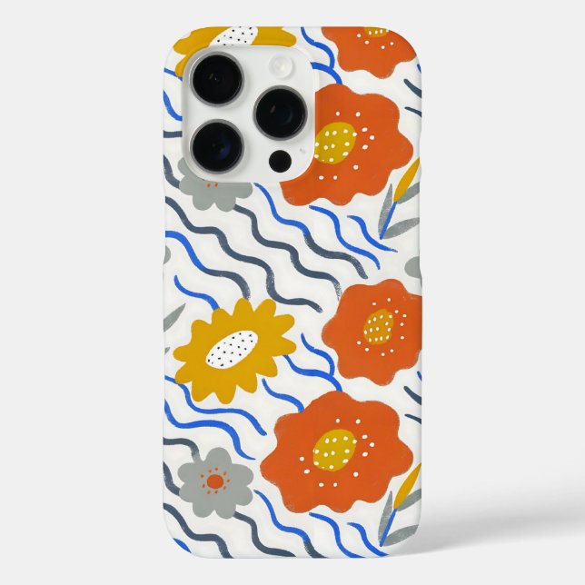 Coques Case-Mate iPhone Modern Abstract Flowers Boho Wavy (Verso)