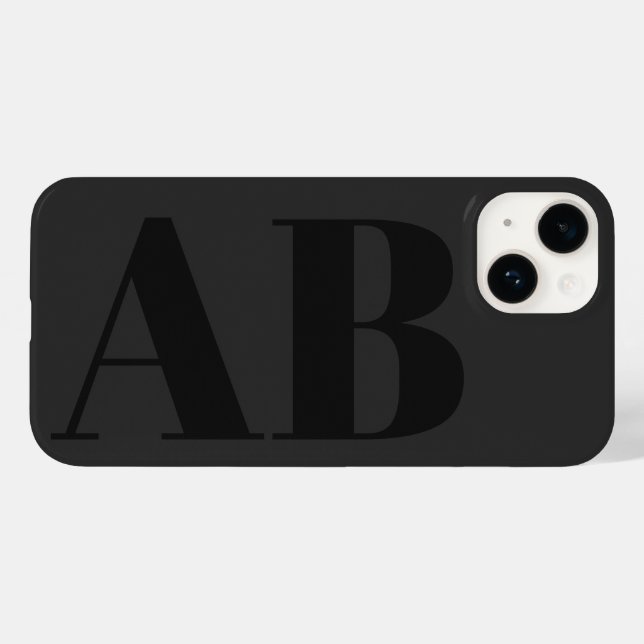 Coques Case-Mate iPhone Modern black initial minimal contemporary (Verso (horizontal))