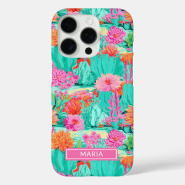 Coques iPhone 16 Pro Modern Blooming Cacti Personalized