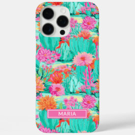 Coques iPhone 16 Pro Max Modern Blooming Cacti Personalized
