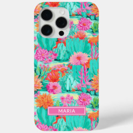Coque iPhone 15 Pro Max Modern Blooming Cacti Personalized