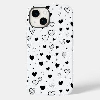 Coque Pour iPhone 14 Modern Hearts Pattern