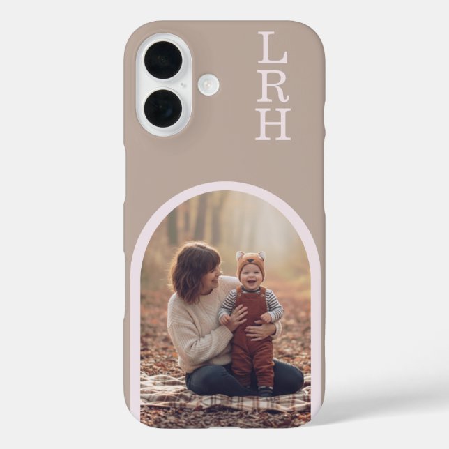 Coques Case-Mate iPhone Modern Minimalist Arch Monogram Photo iPhone  (Verso)