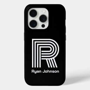 Coque iPhone 15 Pro Modern Monogram Noir