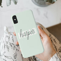 Modern Pastel Mint Bonjour Et Vous Nom
