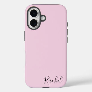 Coques iPhone 16 Modern Pink Personalized Name