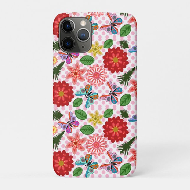 Coques Case-Mate iPhone Modern Spring Garden Butterfly Floral  (Dos)