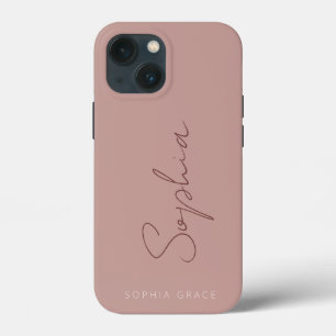 Case-Mate iPhone Case Moderne Ajouter Votre Nom Rose Dusty élégant