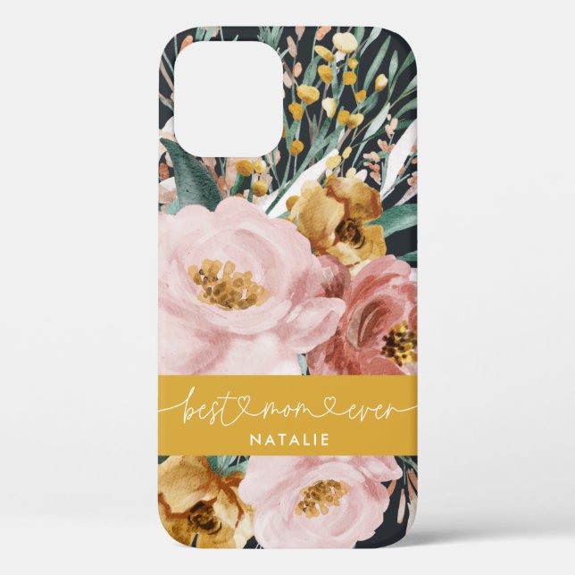 Coques Case-Mate iPhone Moderne aquarelle florale et feuillage meilleure m (Verso)