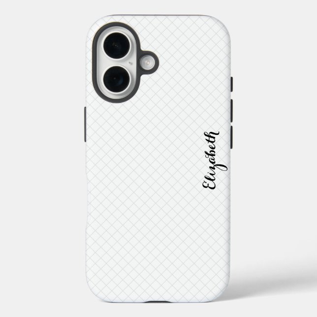 Coques Case-Mate iPhone Moderne Carré noir blanc Monogramme élégant (Verso)