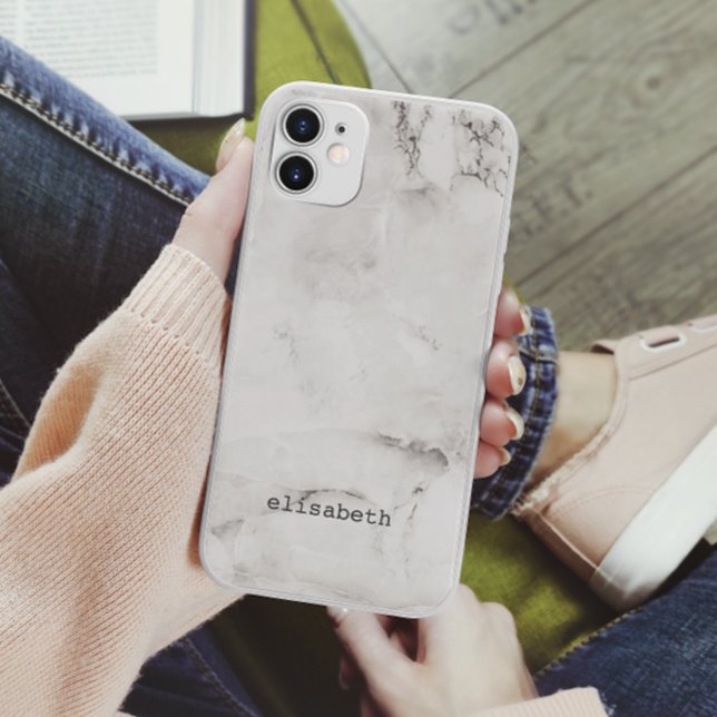 Coques Case-Mate iPhone Moderne Chic marbre gris blanc classique (Créateur téléchargé)