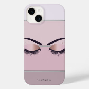 Coque Pour iPhone 14 Moderne chic rayé, cils frais