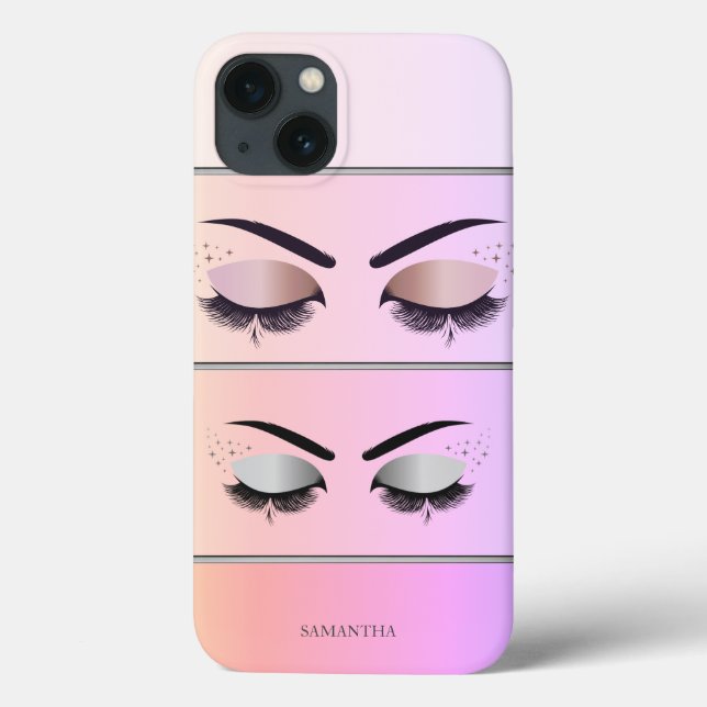 Coques Case-Mate iPhone Moderne chic rayé, cils frais (Verso)