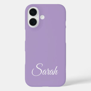 Coques iPhone 16 Moderne Classique Élégant Nom Personnalisé lavande