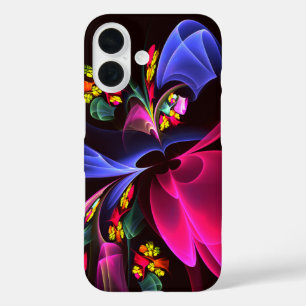 Coques iPhone 16 Moderne coloré Floral Abstrait Art Motif #06