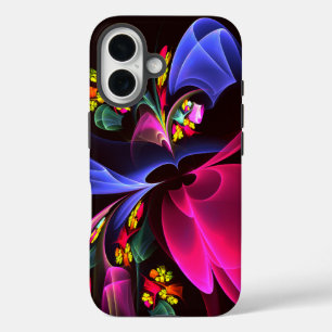 Coques iPhone 16 Moderne coloré Floral Abstrait Art Motif #06