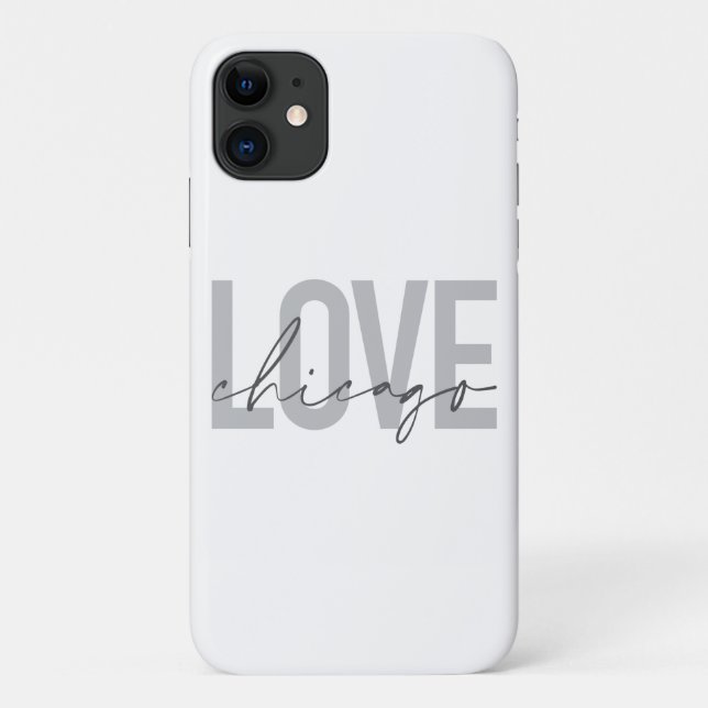 Coques Case-Mate iPhone Moderne, cool, simple, minimal, design Love Chicag (Dos)
