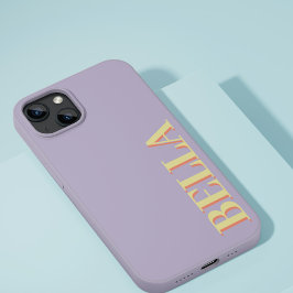 Coque Pour iPhone 14 Moderne doux violet initial minimal contemporain