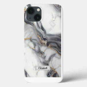 Case-Mate iPhone Case Moderne Elegant gris marbre art faux or coutume