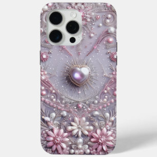 Coque iPhone 15 Pro Max Moderne élégantes jolies perles violettes Saint-Va