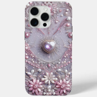 Coque iPhone 15 Pro Max Moderne élégantes jolies perles violettes Saint-Va