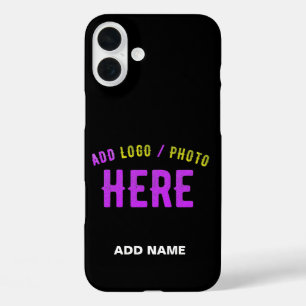 COQUES iPhone 16 PLUS MODERNE ET MODERNE PERSONNALISABLE NOIR VÉRIFIÉ