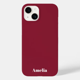 Coque Pour iPhone 14 moderne marron blanc écriture Nom personnalisé