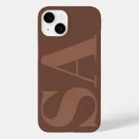 Moderne marron naturel initial minimal contemporai