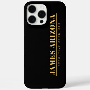 Coques iPhone 16 Pro Max Moderne minimaliste Black Gold Professional tendan