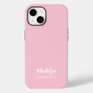 Coque Pour iPhone 14 Moderne Minimaliste Élégant Script Rose Bonbon