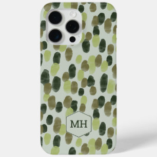 Coque iPhone 15 Pro Max Moderne Monogramme à motif pointillé aquarelle ver