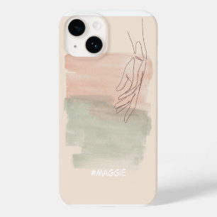 Coque Pour iPhone 14 Moderne monogrammée feminine aquarelle rose girly