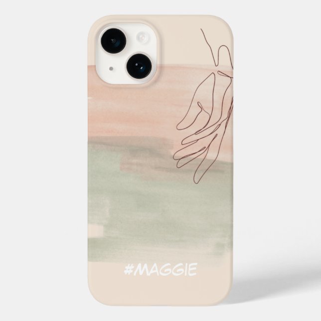 Coques Case-Mate iPhone Moderne monogrammée feminine aquarelle rose girly (Verso)
