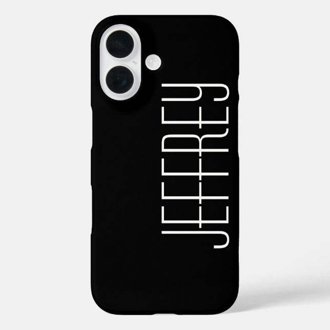 Coques Case-Mate iPhone Moderne, Noir & Blanc, Nom Jumbo Personnalisé (Verso)