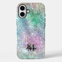 Moderne Pastel Diamond Monogramme Motif clouté