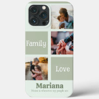 moderne Pastel Green famille Téléphone Caisson gri