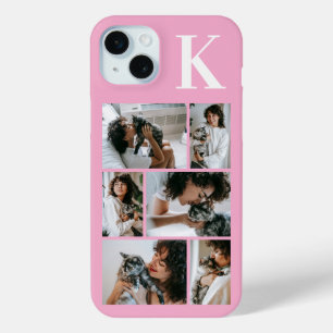 Coque iPhone 15 Mini Moderne Photo Rose 6 Animaux de Compagnie